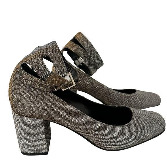 Saint Laurent Metallic Babies Double Ankle Strap Heel 38.5 - Picture 4 of 13